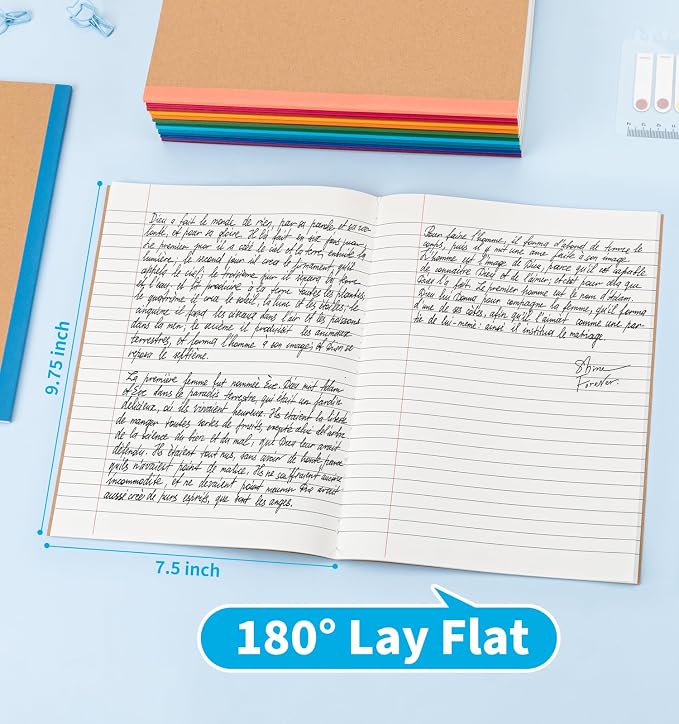24 Pack Composition Notebook Journals Bulk, 7-1/2" x 9-3/4", Wide Ruled Paper - Image 5
