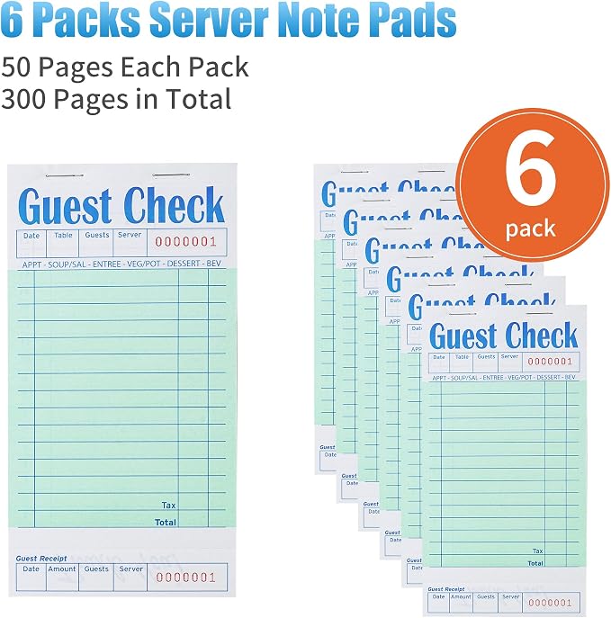 ZPARIK 6 Pack Guest Checks Books - Image 4