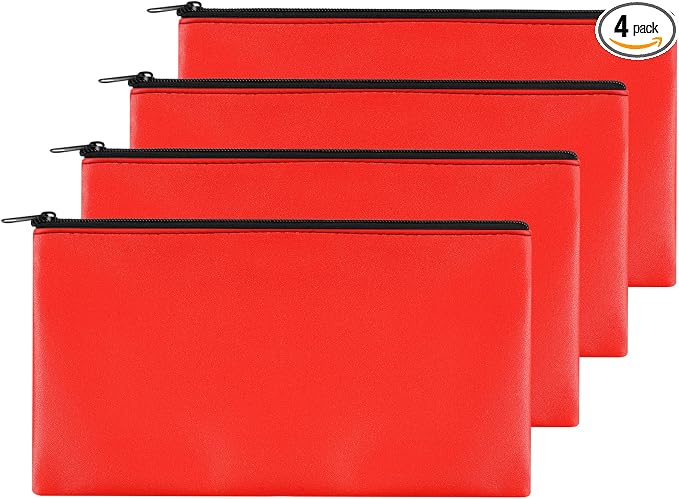 4Pack Money Bag 11 X 6 ", Safe Durable Money Bags by Joyberg