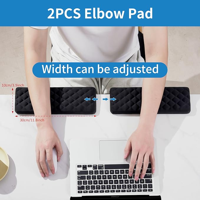 MEKASS L-Shaped Desk Elbow Pad for Desk, Memory Foam Elbow Support Padding - Image 5