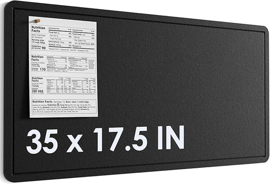 MaxGear Bulletin Board 35" x 17.5", Foldable Small Felt Board Vision Board Supplies, Cork Board for Office, Home, School, Pin Boards for Walls Decorative Picture Framed Display Board Black-DeskLoop Office