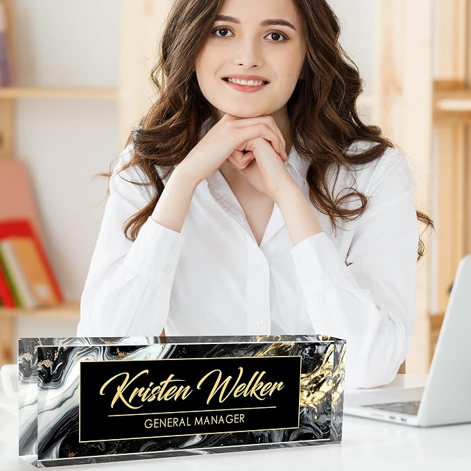 Custom Desk Name Plate Personalized, Acrylic Name Plates - Image 3