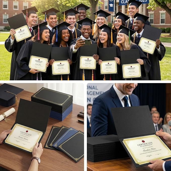 SUNEE Certificate Holders, 100 Packs Black Diploma Holders, Certificate Covers - Image 7