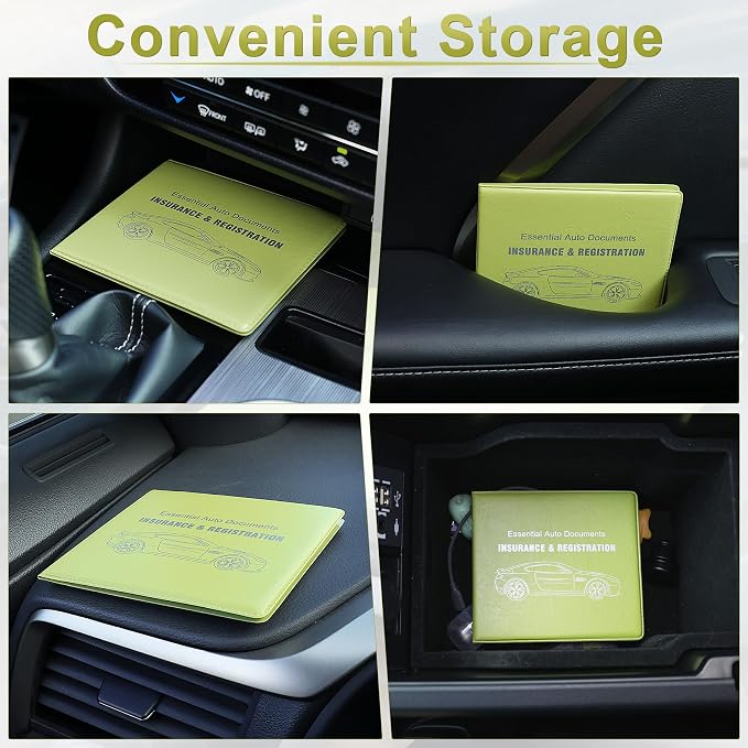 UYYE Car Registration and Insurance Card Holder, Vehicle Glove Box Car Organizer - Image 4