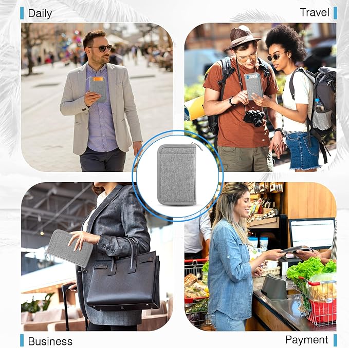 Single Passport Holder for Travel, RFID Travel Document Organizer for Women - Image 6