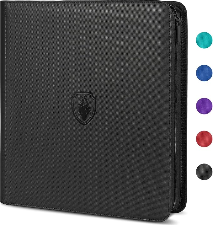 Premium Zip Card Binder 12 Pocket, Fabmaker 912 Pockets Trading Card Binder by Fabmaker
