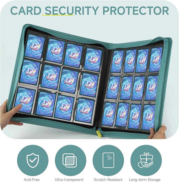 Trading Card Binder with Zip, 12 Pockets Card Binder, 720 Double Sided Pocket - Image 6