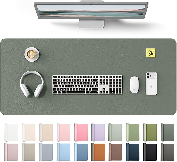 YSAGi Leather Desk Protector, Office Mat, Large Mouse Mat, Non-Slip PU Leather by YSAGi