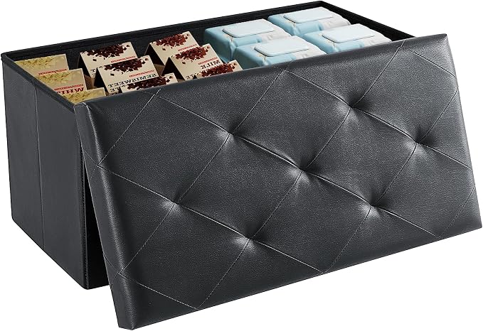 DUMOS 30 Inch Folding Storage Ottoman Bench, Large Hidden Storage Chest by DumosLifestyle