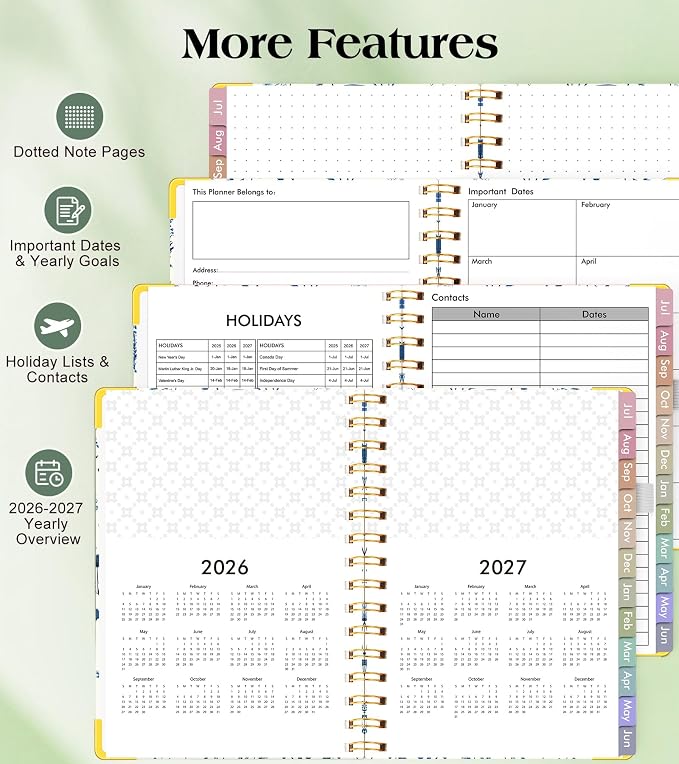 Academic Planner 2026-2027, Hardcover Weekly and Monthly Calendar Planner from - Image 6