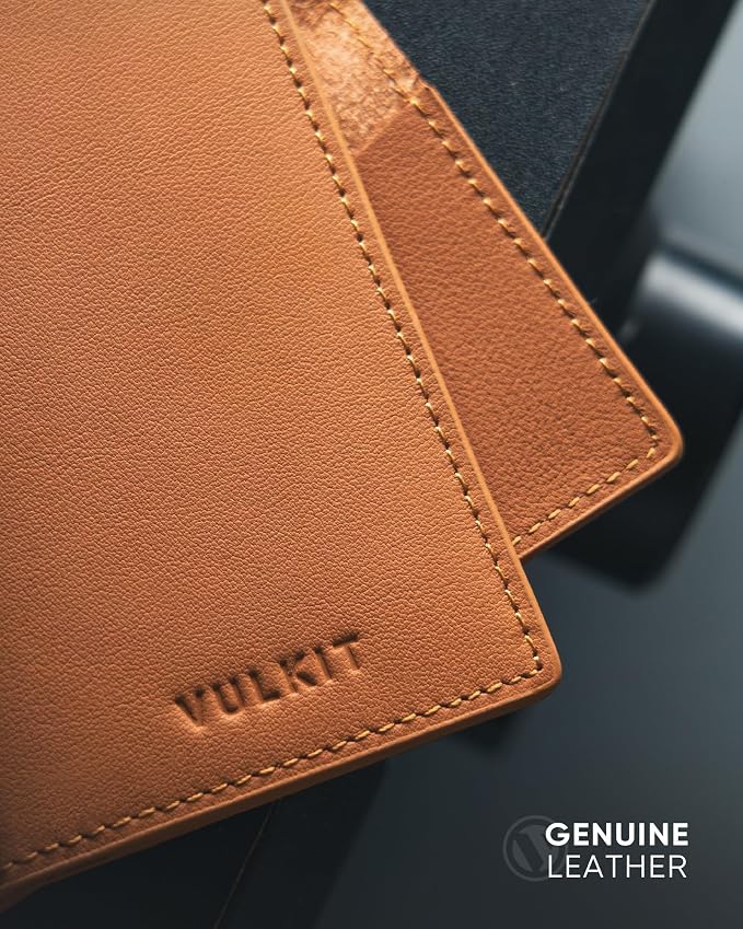VULKIT Leather Business Card Holder 2 Sided Slim Business Name Card Organizer - Image 2