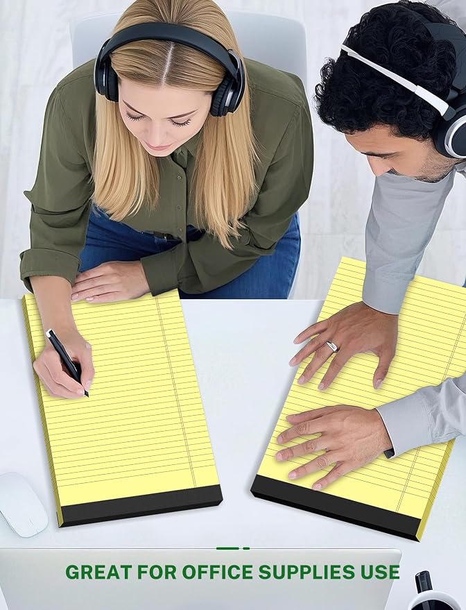 Zaviko Legal Pads 8.5 x 14, Wide Ruled Legal Pads, 12 Pack Yellow Paper 8.5 x 14 - Image 6