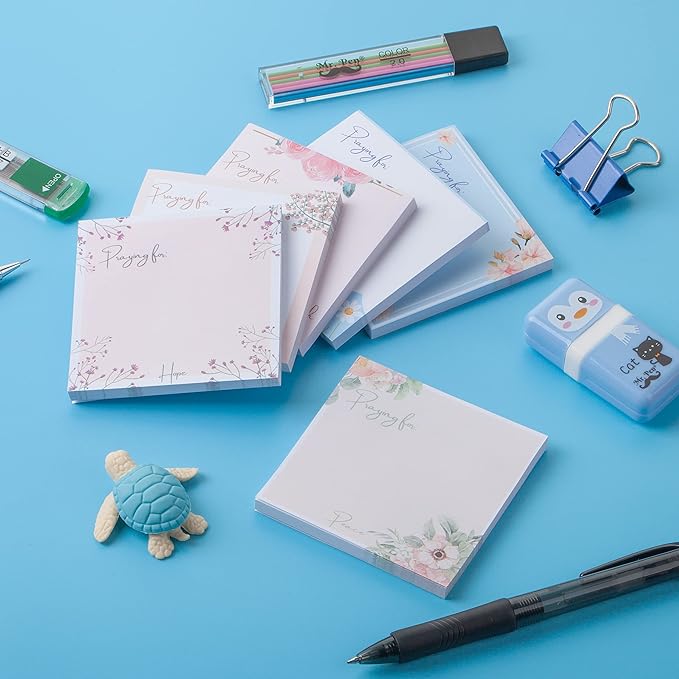 Mr. Pen- Floral Sticky Notes, 3'x3', 12 Pads, Aesthetic Colorful Sticky Notes in Bulk-DeskLoop Office