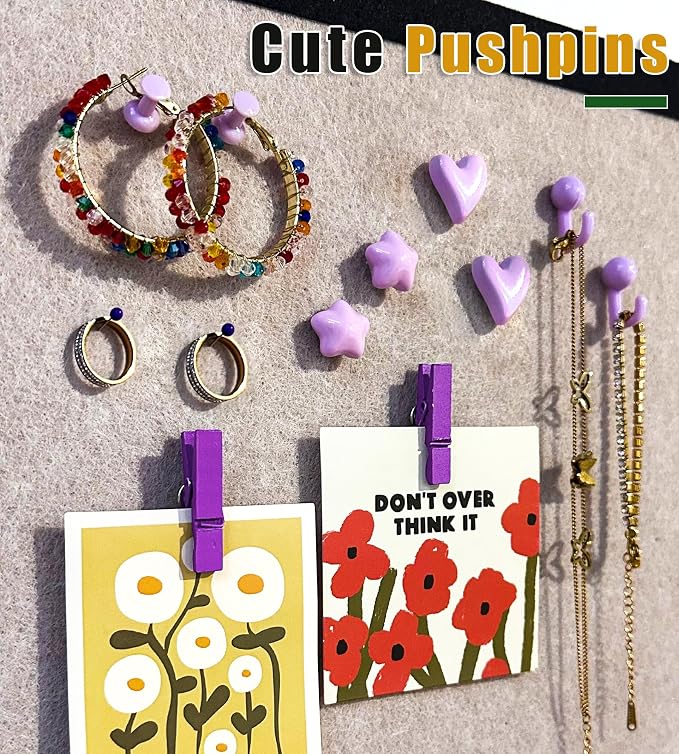 KEYDUACU 150 Pcs Purple Push Pins Set, Metal Thumb Tacks, Decorative Push Pins - Image 4