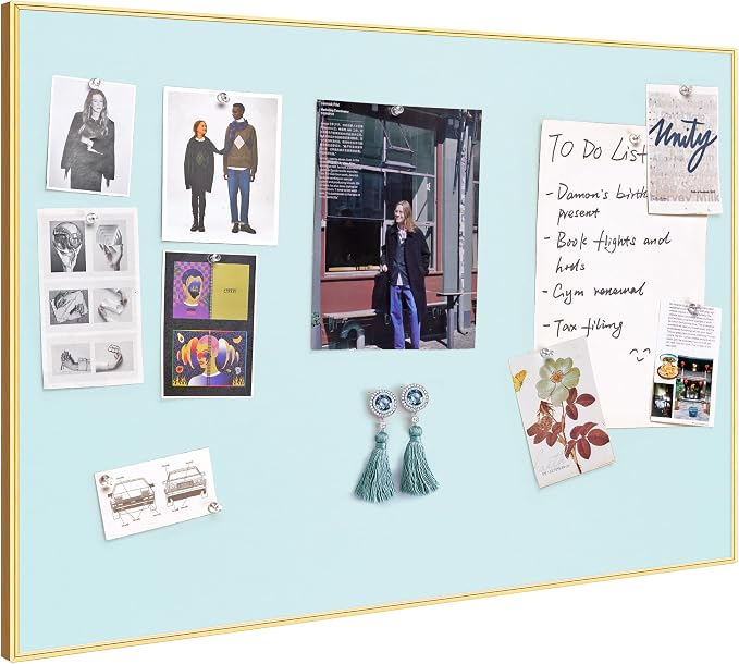 Lightomorrow Bulletin Board 30 x 20 inches, Light Blue Pin Board by Lightomorrow