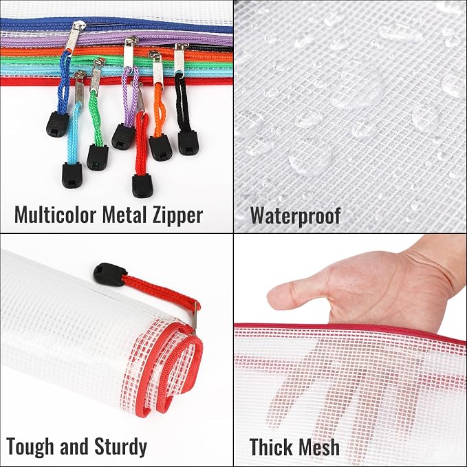 EOOUT 32pcs Mesh Zipper Pouch Bags, Mesh Bags - Image 3