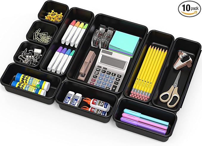 Simple Houseware Interlocking Desk Drawer Bins Organizer, 10 Packs by SimpleHouseware