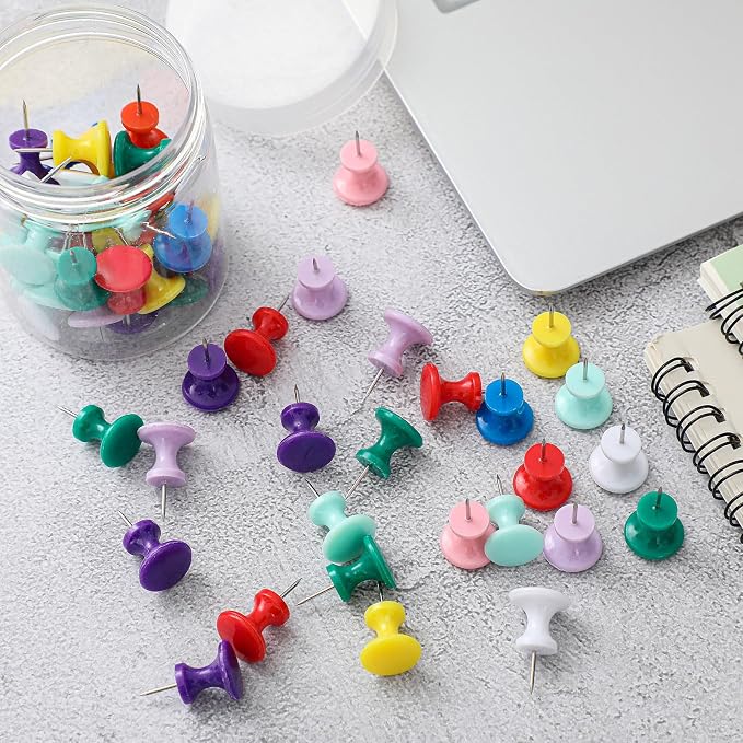 Outus 60 Pcs Giant Push Pins Jumbo Tacks 1/1.8inch Plastic Head - Image 6