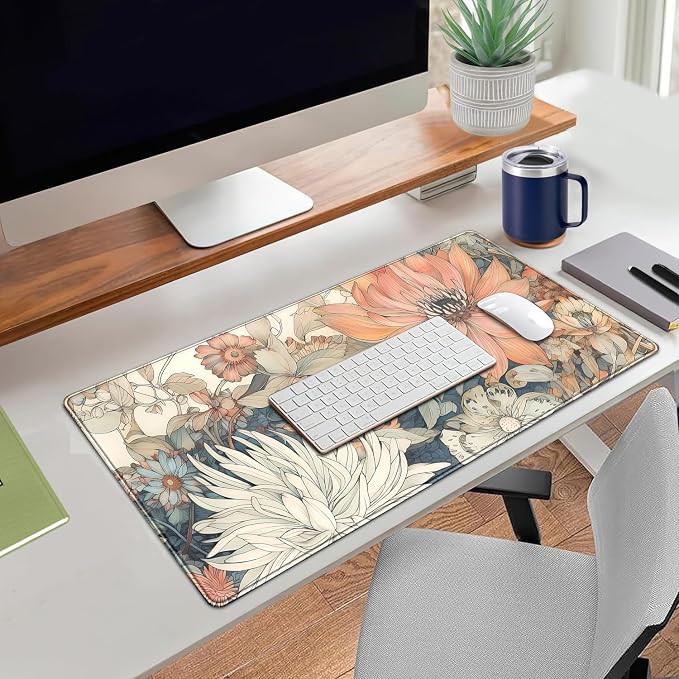 Japanese Floral Desk Mat Boho Aesthetic Flower Desk Matt - Image 8