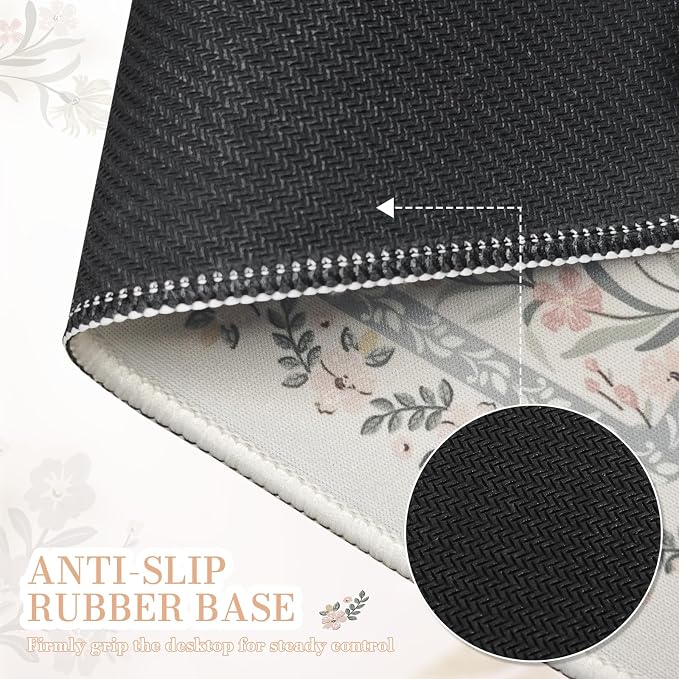 iCasso Aesthetic Small Floral Mouse Pad, Mini Portable Travel Mousepad - Image 5