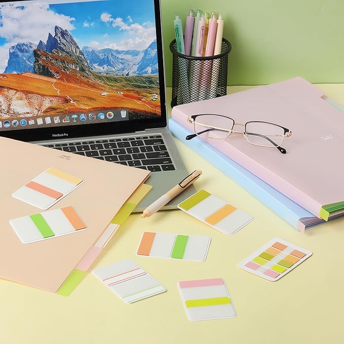 Mr. Pen Sticky Index Tabs - 500 Pcs, 21 Sets, Colorful Page Markers for Binders, Books, & Notebooks-DeskLoop Office