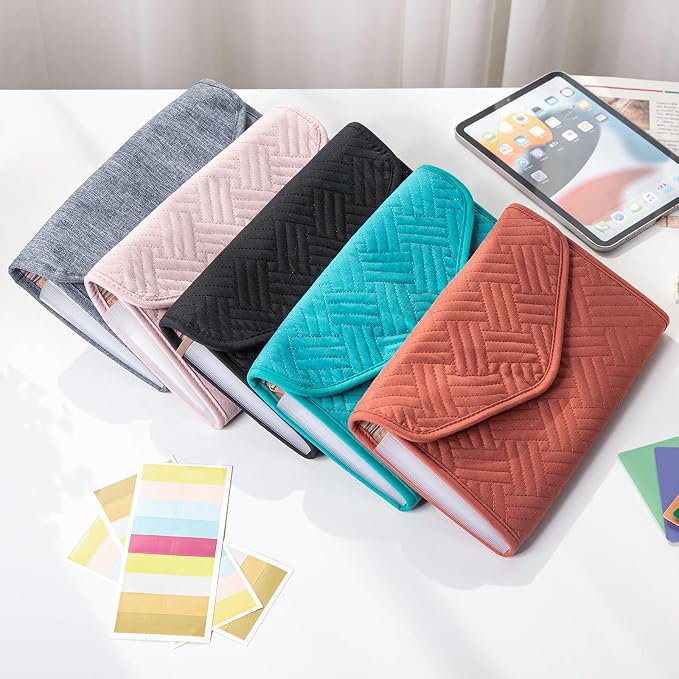 Fabric Bill Organizer with Pockets 10x6 Receipt Organizer - Image 5