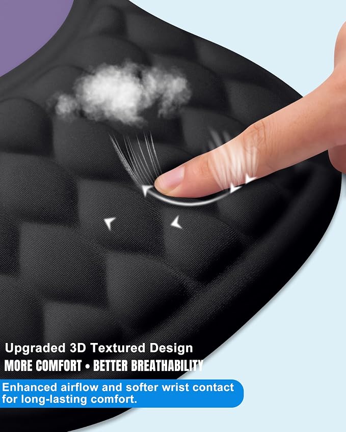 Ergonomic Mouse Pad with Wrist Rest, Slope Design Memory Foam Support, Smooth - Image 4