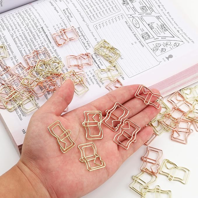 50 Pcs Book Shape Paper Clips, Small Cute Paper Clips, Fun Shape Paperclips - Image 3