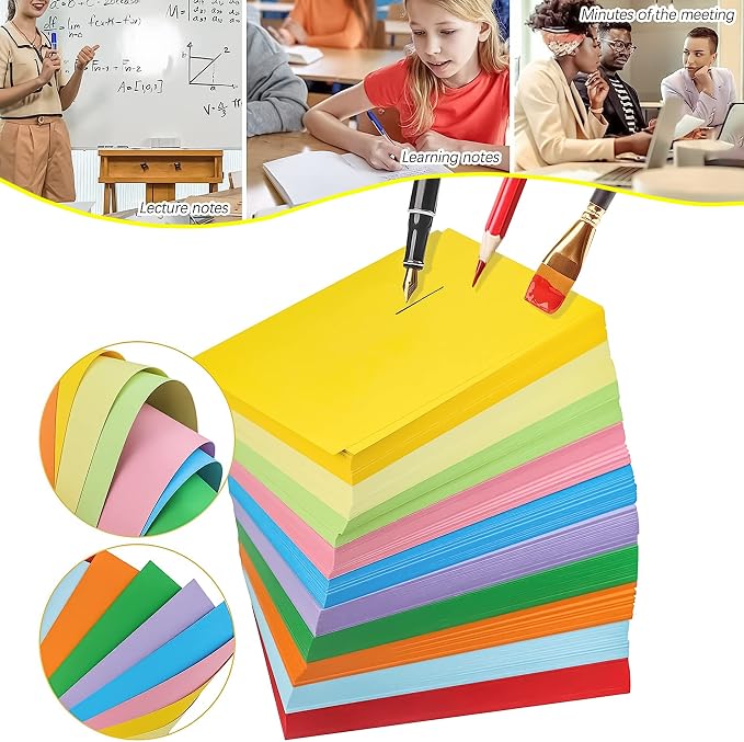 600Pcs Blank Colored Index Cards 3x5 Inch Flash Cards, Blank Note Card - Image 4