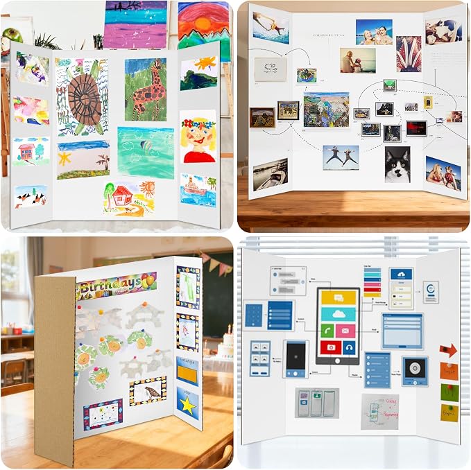 20 Pack Trifold Poster Board, Single-Sided White Poster Board - Image 7