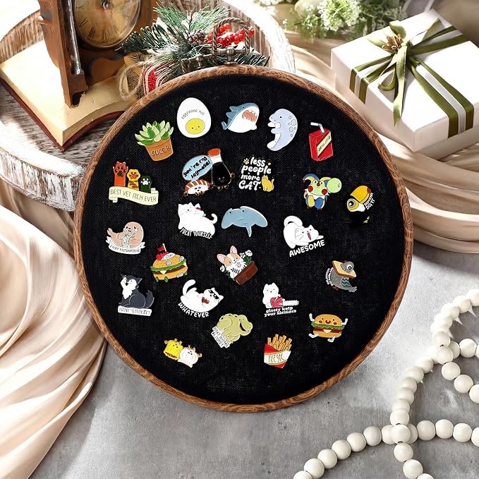 Yalikop Pin Display Board Fabric Enamel Pin Boards Wall Hanging Brooch Earrings - Image 6