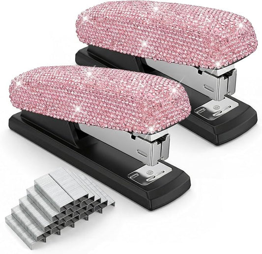 2 Pack Bling Crystal Stapler Sparkly Diamond Stapler by Unknown