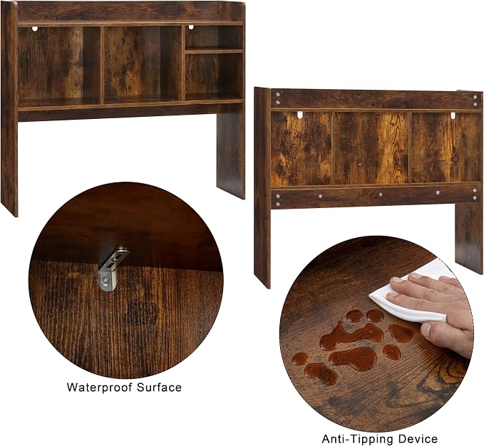Nromant Desktop Bookshelf, Wooden Desk Storage Hutch - Image 6