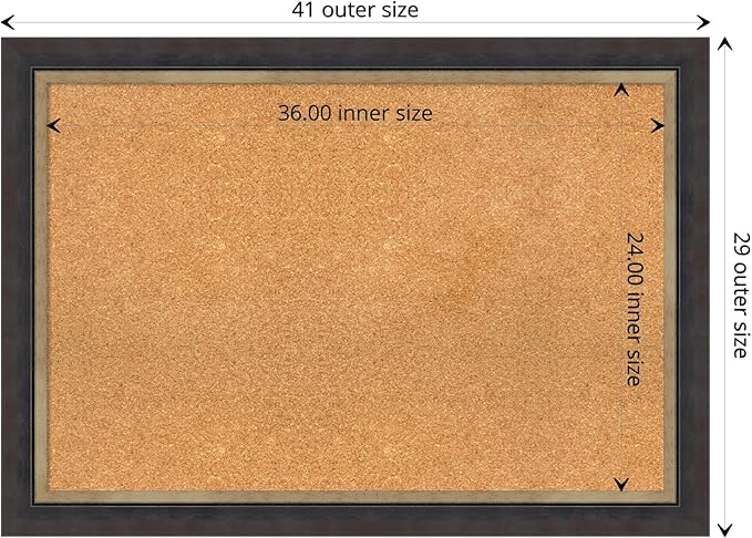 Amanti Art Natural Cork Board for Wall, 29x41 Vision Board with Black Wood Frame, Large Corkboard Office Decor for Home Organization, Casual Corkboard Pinboard to display items for home organization-DeskLoop Office