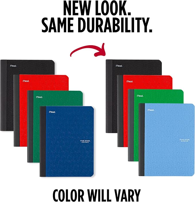 Five Star Composition Book + Study App, 4 Pack, College Ruled Paper, 7-1/2" x - Image 2