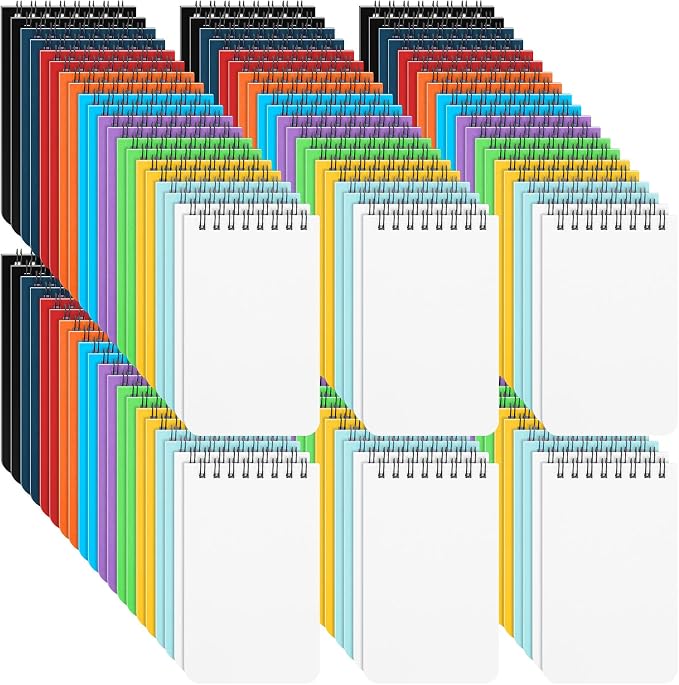 Kisston 120 Pcs Top Bound Memo Books Bulk Memo Notebooks 25 Sheets/pad Mini by Kisston