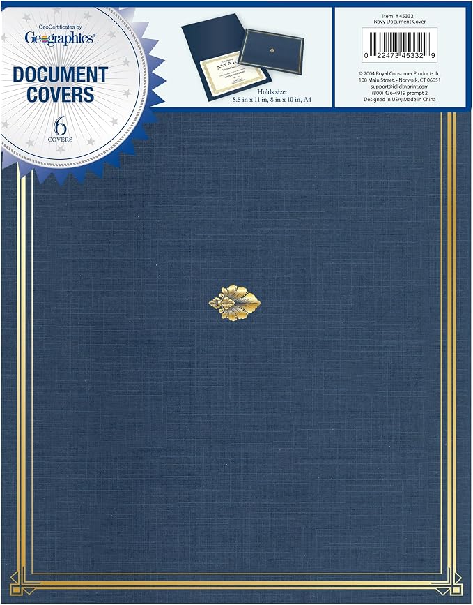 Geographics Classic Linen Certificate/Document Covers, 12.5” x 9.75” - Image 3