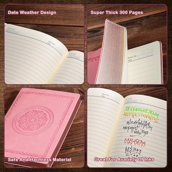 Fetinar 2026 Leather Vintage Journal Notebook, 300 Pages, Leather Softcover - Image 3