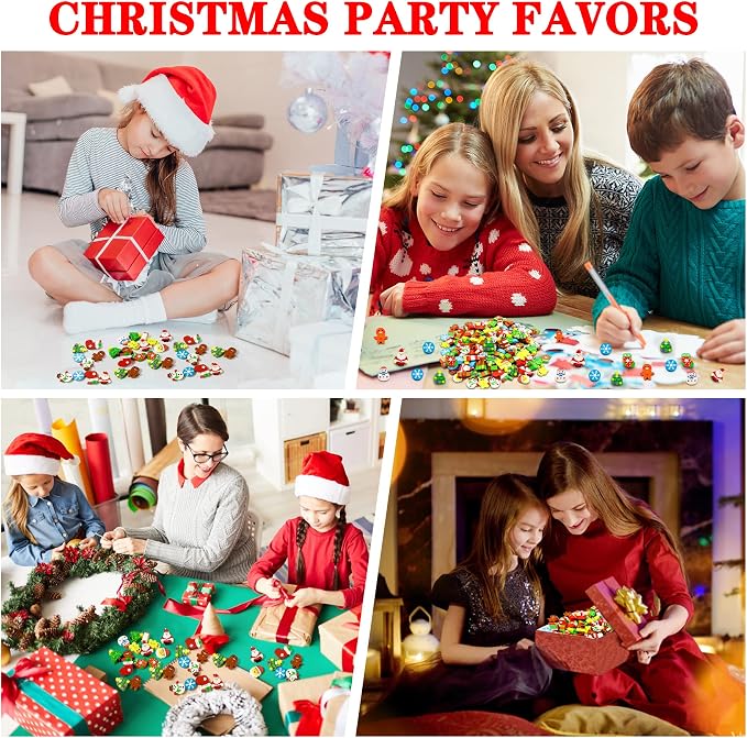 150 Pcs Christmas Mini Erasers for Kids, Cute Small Animal Erasers Bulk for - Image 7