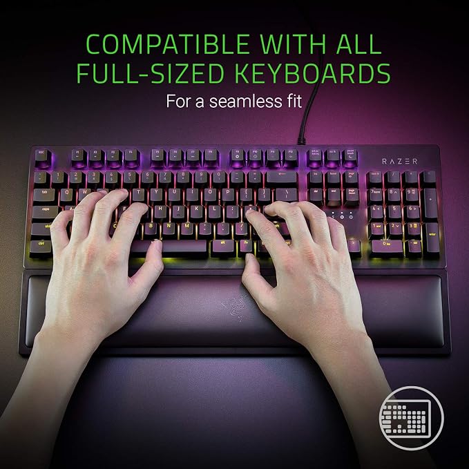 Razer Ergonomic Wrist Rest for Full-Sized Keyboards: Anti-Slip Rubber Base - Image 4