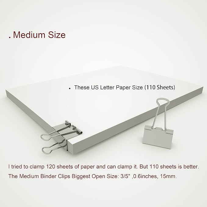 Nctinystore Binder Clips Medium Metal Clamp - Image 5