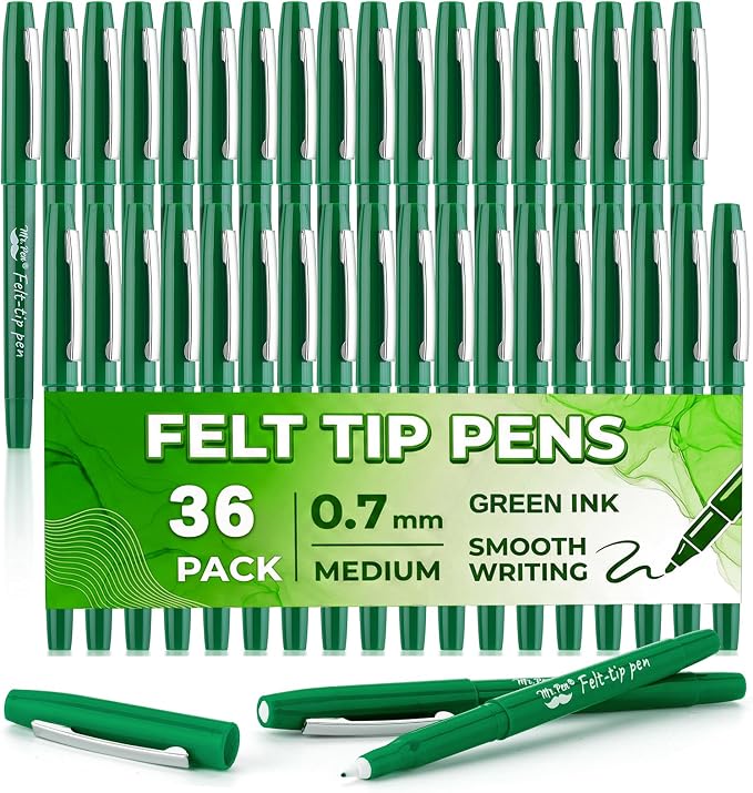 Mr. Pen- Felt Tip Pens, 36 Pack, 0.7 mm, Fast Dry | No Smear, Planner Markers by MrPen