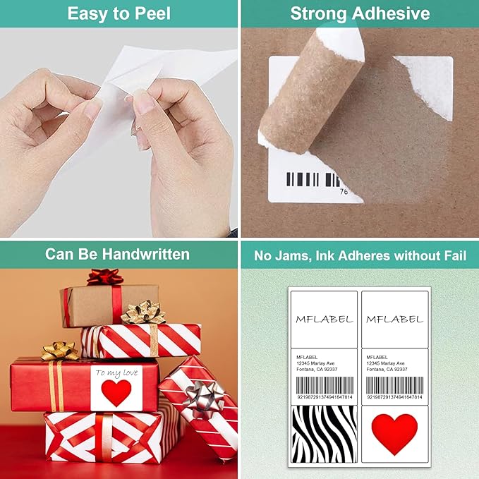 MFLABEL 3-1/3" x 4" FBA Shipping Labels - 6-UP on 8.5x11 Sheet, 100 Sheets (600 Labels) | Easy Peel & Pop-Out Design for Laser & Inkjet Printers | Address Labels for Amazon FBA, UPS, FedEx-DeskLoop Office