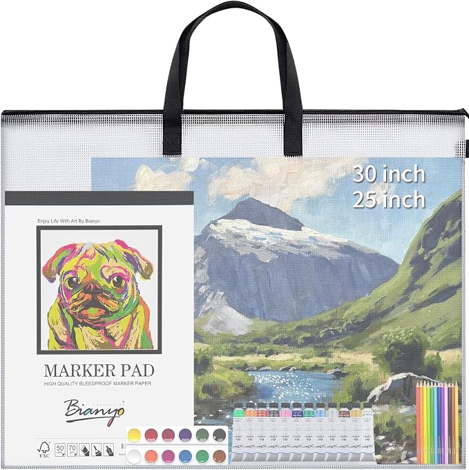 YOPCDJ 30x25 inches Extra-Large Art Portfolio Bag, Portfolio Folder by YOPCDJ
