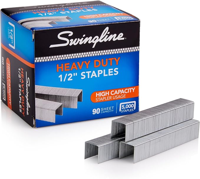 Swingline Staples, Heavy Duty for Desktop Staplers, 1/2" Length by Swingline