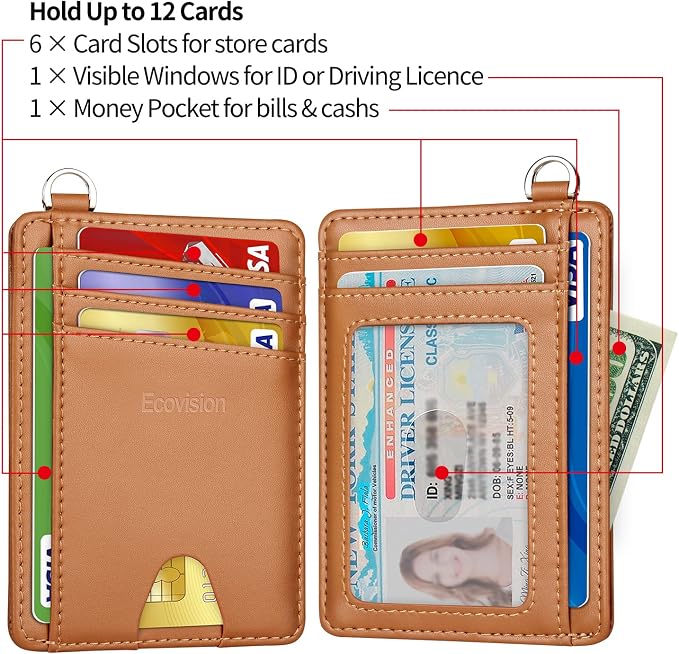 Slim Minimalist Front Pocket Wallet, RFID Blocking Credit Card Holder Wallet - Image 5