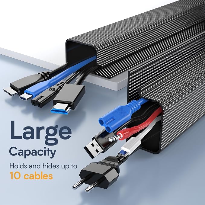 Delamu 6 Pack Safe & Tidy Black Cable Management Solution - Image 6