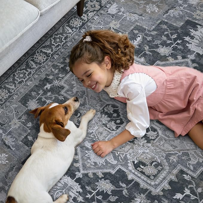 GENIMO 2'6''x12 Runner Rugs for Hallway, Machine Washable Non Slip Vintage Rugs - Image 3