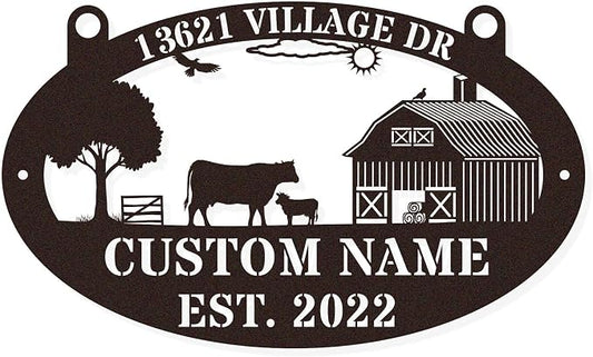 Custom Farmhouse Metal Sign | Personalized Last Name & Established Date Farm by HYTSIGN