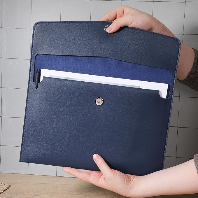 Leather Document Folder, A4 File Document Holder Waterproof Portfolio Envelope - Image 6